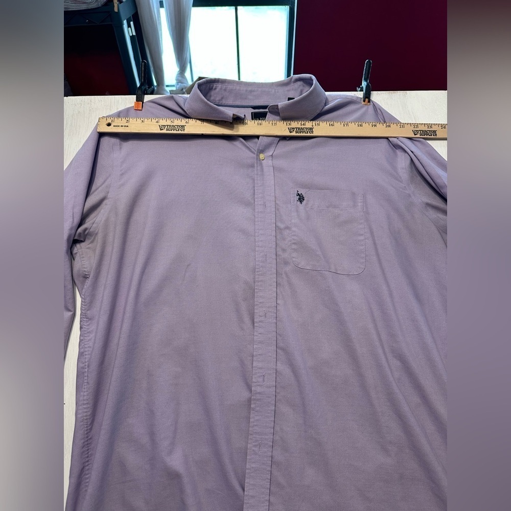 U.S. Polo Assn. Wrinkle-Free Button Down Shirt Men’s XL Purple 17 34/35 - Picture 8 of 10